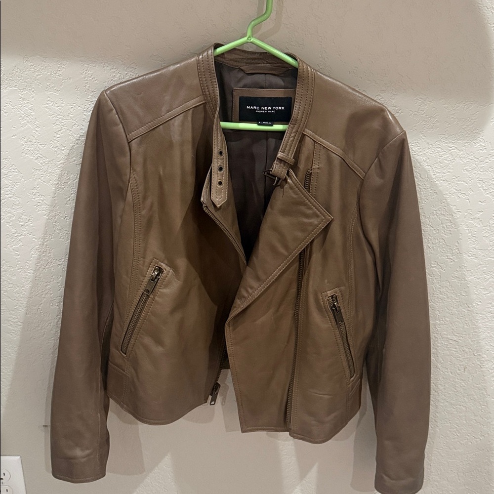 Marc Jacob’s “ Marc New York” Women's Chocolate Brown Leather Moto Jacket